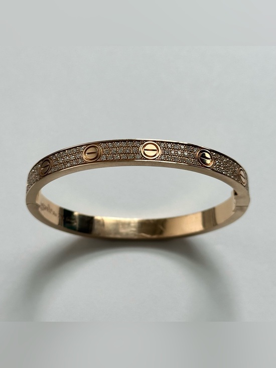 Cartier Jewelry - $46,550 Cartier Love Bracelet Classic Model Paved Diamond 18K Rose Gold Size 19